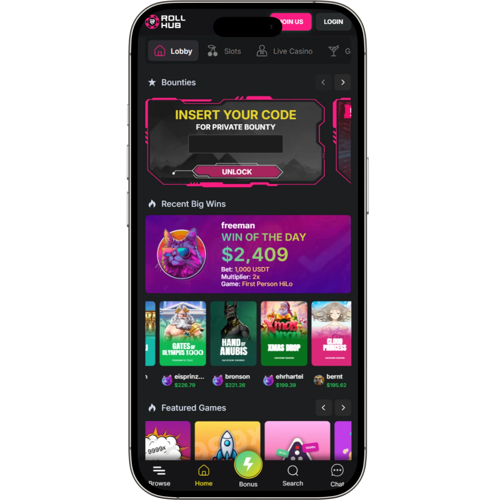 Rollhub Casino Mobile Experience