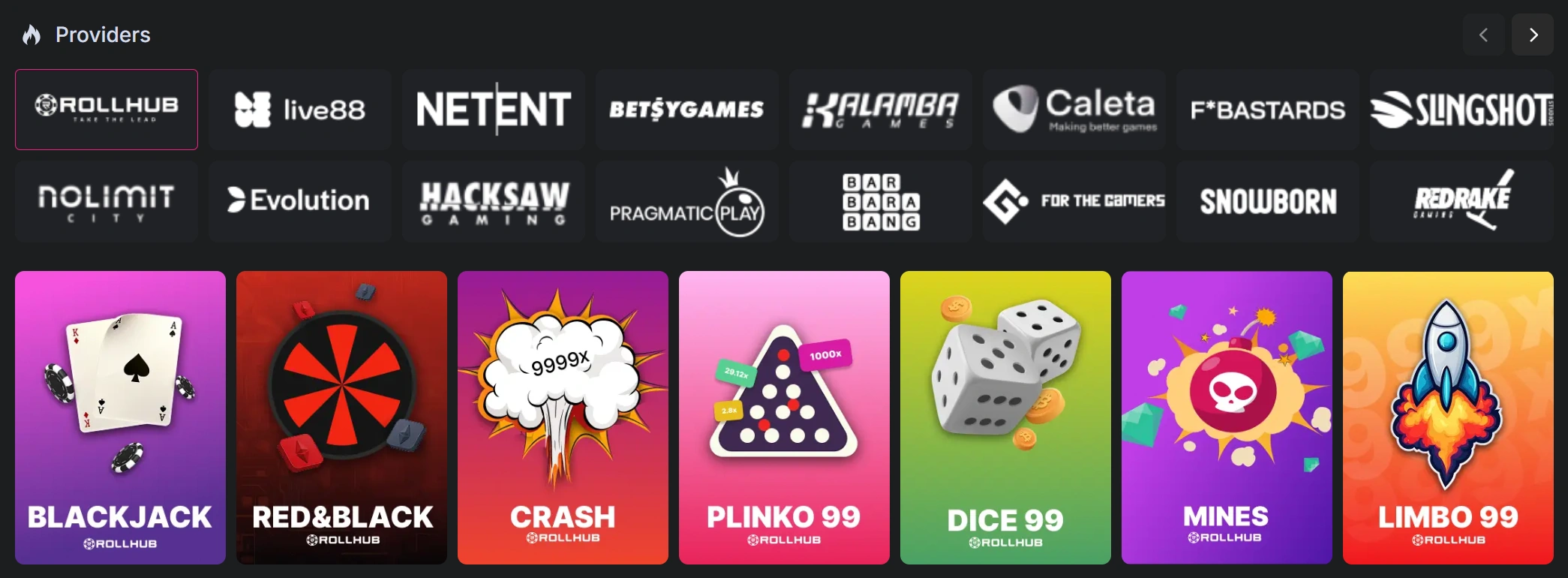 Rollhub Casino Software Providers Quality